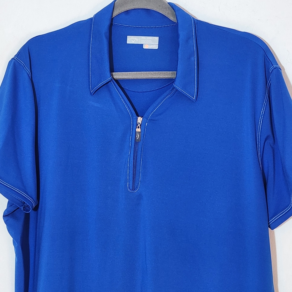 Callaway Womens Blue Golf Polo with Zipper Neckline Size XXL - Picture 2 of 9
